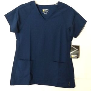 WONDERWINK NEO SCRUBS NAVY BLUE V-NECK SHORT SLEEVE SIZE SMALL NWT